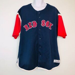 MLB Boston Red Sox Jersey Mens XXL 2XL Blue Red Licensed